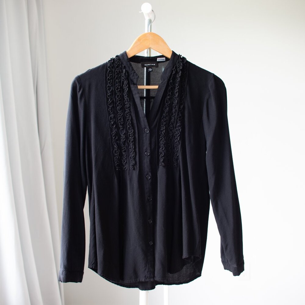 Ruffled soft button down